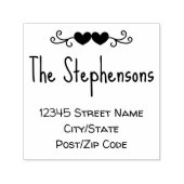 シンプルファミリ名手書きスタイルハート セルフインキングスタンプ (デザイン)