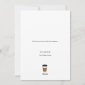 シンプルファララテキュートコーヒーハウスクリスマス シーズンカード (裏面)