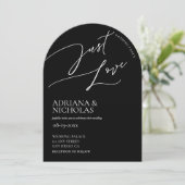 シンプルファンシークラシック白黒なし結婚の 招待状 (スタンド正面)