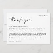 シンプルファンシー書結婚黒文字 サンキューカード (裏面)