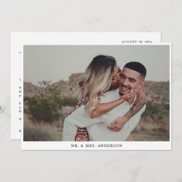 シンプルファンシー書結婚黒文字 サンキューカード