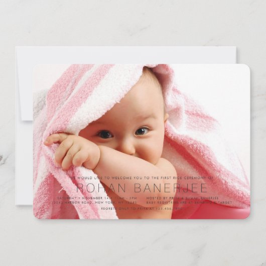 シンプルファーストライセレモニーアンナラシャン招待状 招待状 (正面)