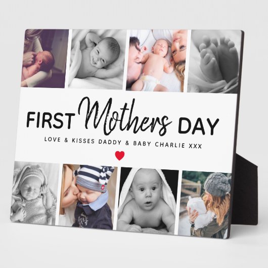 シンプルファースト母の日の写真コラージュ記念 フォトプラーク (側面)