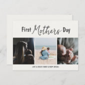 シンプルファースト母の日写真コラージュ ポストカード (正面/裏面)