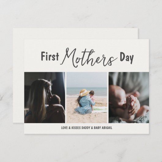 シンプルファースト母の日写真コラージュ ポストカード (正面/裏面)