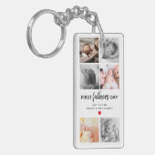 シンプルファースト父の日写真コラージュ |パパ キーホルダー (正面左)
