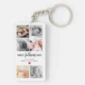 シンプルファースト父の日写真コラージュ |パパ キーホルダー (裏面)