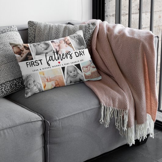 シンプルファースト父の日写真コラージュ |パパ ランバークッション
