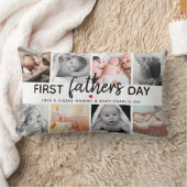 シンプルファースト父の日写真コラージュ |パパ ランバークッション (ブランケット)