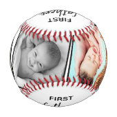 シンプルファースト父の日写真コラージュ |パパ 野球ボール (裏面)