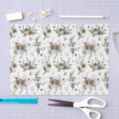 シンプルファームハウスグリーナリーウォーターカラークリスマス 薄葉紙 (クラフト)