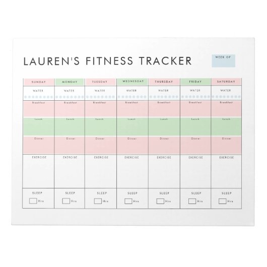 シンプルフィットネスモダン追跡 ノートパッド (正面)