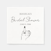 シンプルフィンガーリングや輪ブライダルシャワーナプキンス スタンダードカクテルナプキン (正面)