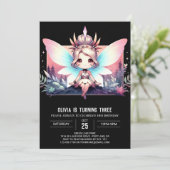 シンプルフェアリーテーマデジタル誕生日 招待状 (スタンド正面)