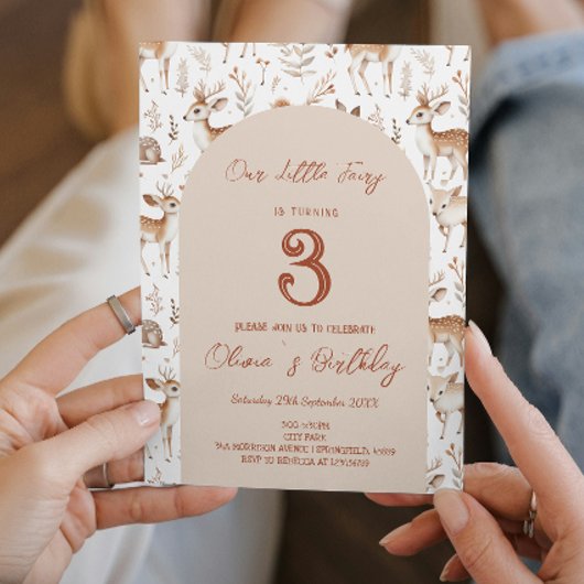 シンプルフェアリー子供の誕生日パーティー 招待状