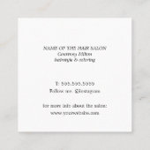 シンプルフェイクエレガントクラフトブラックシザーヘアサロン スクエア名刺 (裏面)