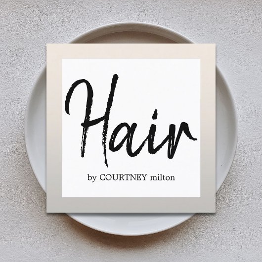 シンプルフェイクエレガントシルバーブラックホワイト美容師 スクエア名刺