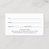 シンプルフェイクエレガントシルバーブラック美しい 割引カード (裏面)