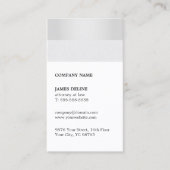 シンプルフェイクエレガントシルバーホワイトコンサルタント 名刺 (正面)