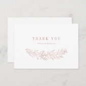 シンプルフェイクエレガントバラ金ゴールド サンキューカード (正面/裏面)