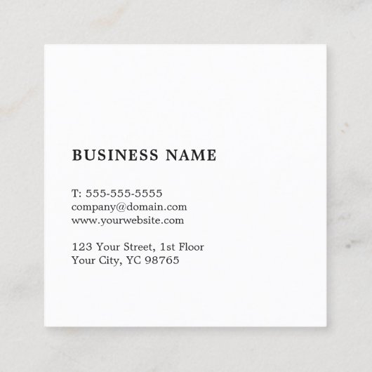 シンプルフェイクエレガント石の弁護士 スクエア名刺 (裏面)