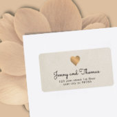 シンプルフェイクエレガント金ゴールド結婚ハート ラベル