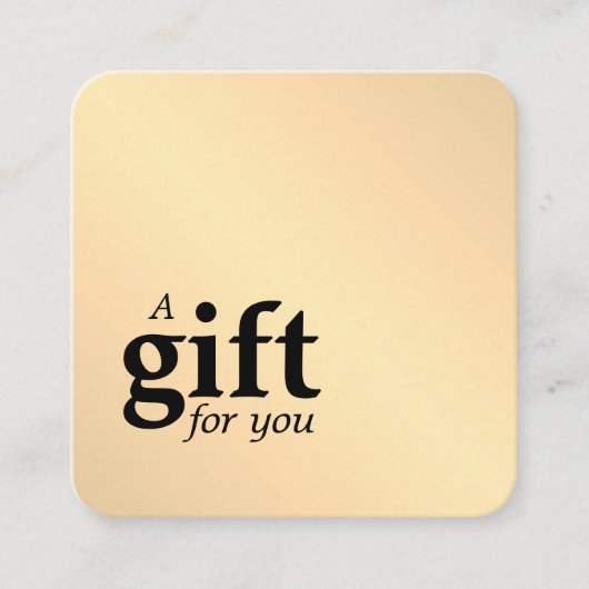 シンプルフェイクエレガント金ゴールド美しいサロンギフト スクエア名刺 (正面)