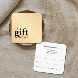 シンプルフェイクエレガント金ゴールド美しいサロンギフト スクエア名刺