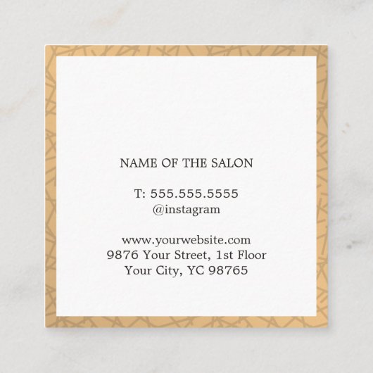 シンプルフェイクエレガント金ゴールド美しいサロン 予約カード (裏面)