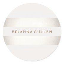 シンプルフェイクエレガント銀と白ストライプの