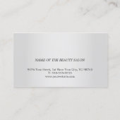 シンプルフェイクエレガント銀サロンアポイントメントカード 予約カード (裏面)