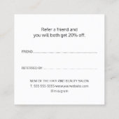 シンプルフェイクエレガント銀美しいサロン 紹介カード (裏面)