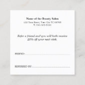 シンプルフェイクエレガント銀美しい 紹介カード (裏面)