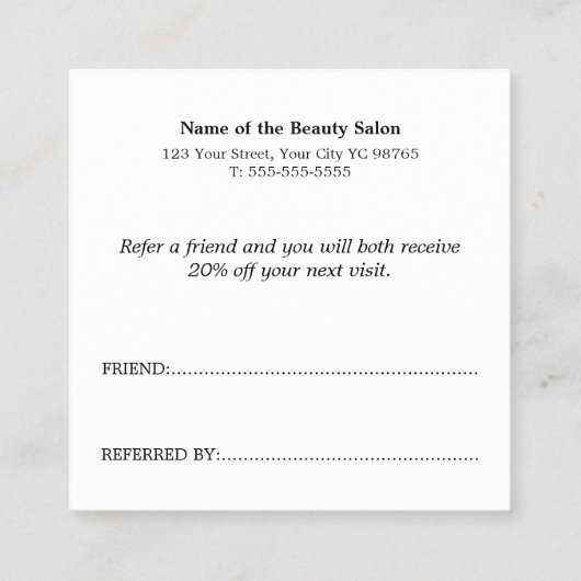 シンプルフェイクエレガント銀美しい 紹介カード (裏面)