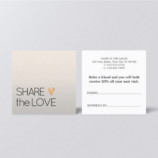 シンプルフェイクエレガント銀金ゴールドハート 紹介カード