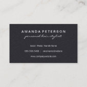 シンプルフェイクエレガント黒い革のコーム交差 名刺 (裏面)