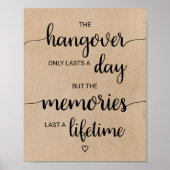 シンプルフェイククラフトハングオーバー&メモリーズサイン ポスター (正面)