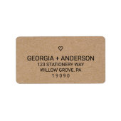 シンプルフェイククラフトハート結婚ズ ラベル (正面)