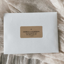 シンプルフェイククラフトハート結婚ズ ラベル