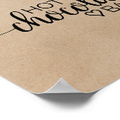 シンプルフェイククラフトホットチョコレートバー標識 ポスター (角)