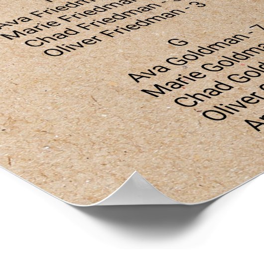 シンプルフェイククラフト座席計画 ポスター (角)