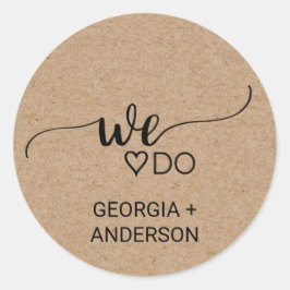 シンプルフェイククラフト我々は結婚封筒用シール ラウンドシール