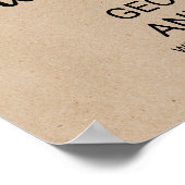 シンプルフェイククラフト書結婚道の歓迎 ポスター (角)