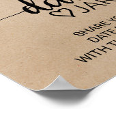 シンプルフェイククラフト書道の日付jarサイン ポスター (角)