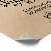 シンプルフェイククラフト書道シャトルサービスサイン ポスター (角)