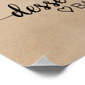 シンプルフェイククラフト書道デザートバー標識 ポスター (角)