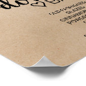 シンプルフェイククラフト書道ドーナツバー標識 ポスター (角)