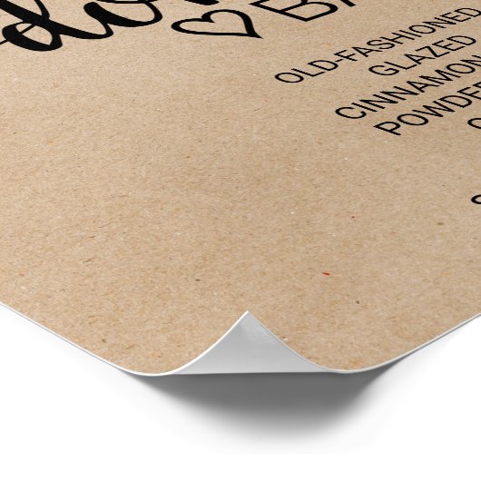 シンプルフェイククラフト書道ドーナツバー標識 ポスター (角)