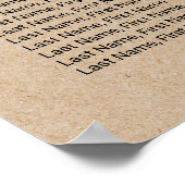 シンプルフェイククラフト書道座席表 ポスター (角)