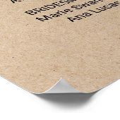 シンプルフェイククラフト書道結婚式 プログラム ポスター (角)